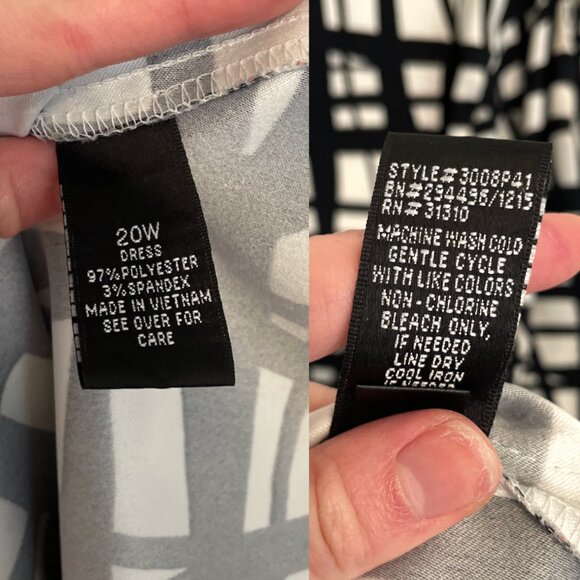 ALYX Plus Size White Black Stripe Windowpane Sleeveless Sheath Dress ALTERED 20W - Picture 8 of 16